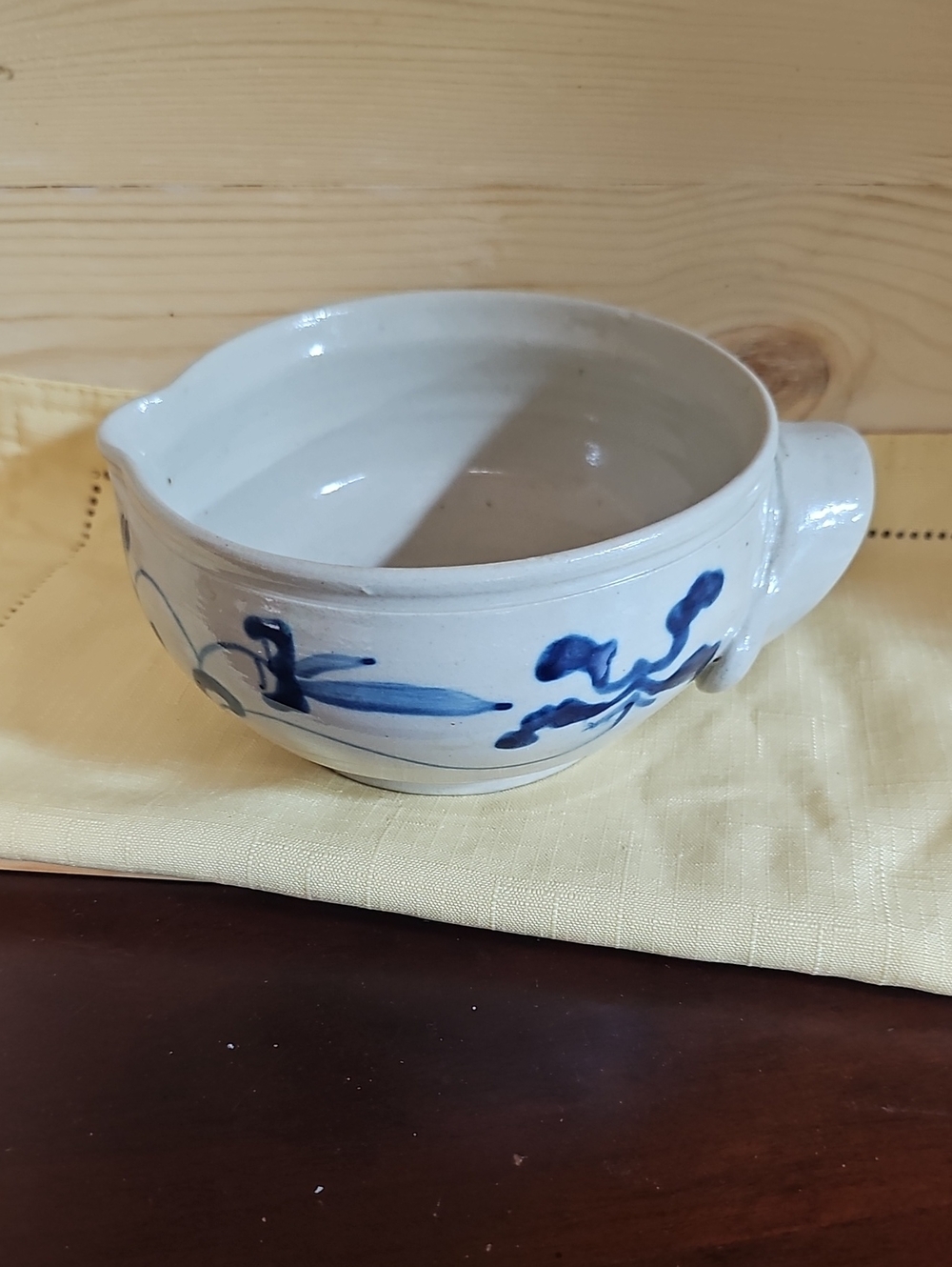 Blue and White Ceramic Pouring Bowl - Classic Hand-Painted Design